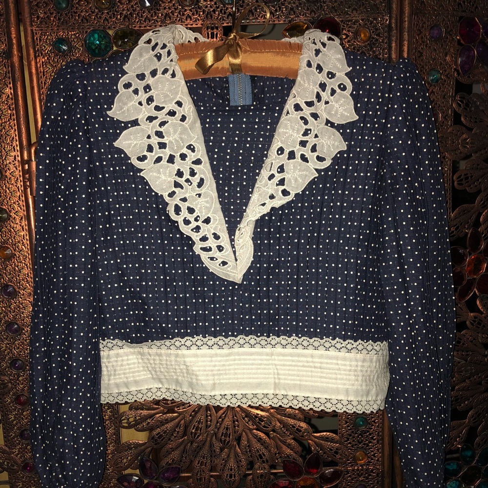 Vintage Hand Made Crop Top Long Sleeve